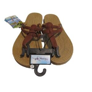 Panama Jack Sandals Tan Woven Slip‑On Women’s Size 8 NWT Beach Casual Comfort